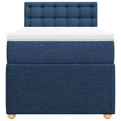 Boxspringbett mit Matratze Blau 100x200 cm Stoff