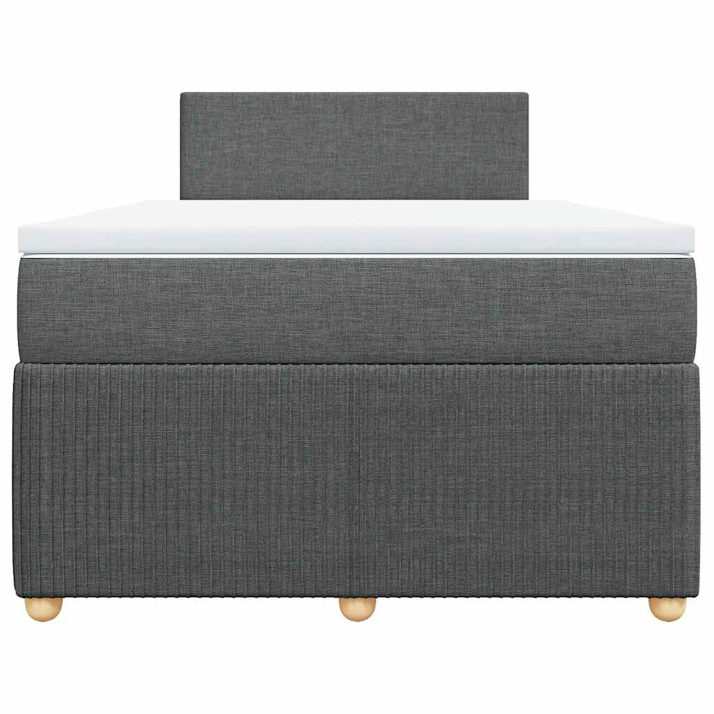 Boxspringbett mit Matratze Dunkelgrau 120x190 cm Stoff