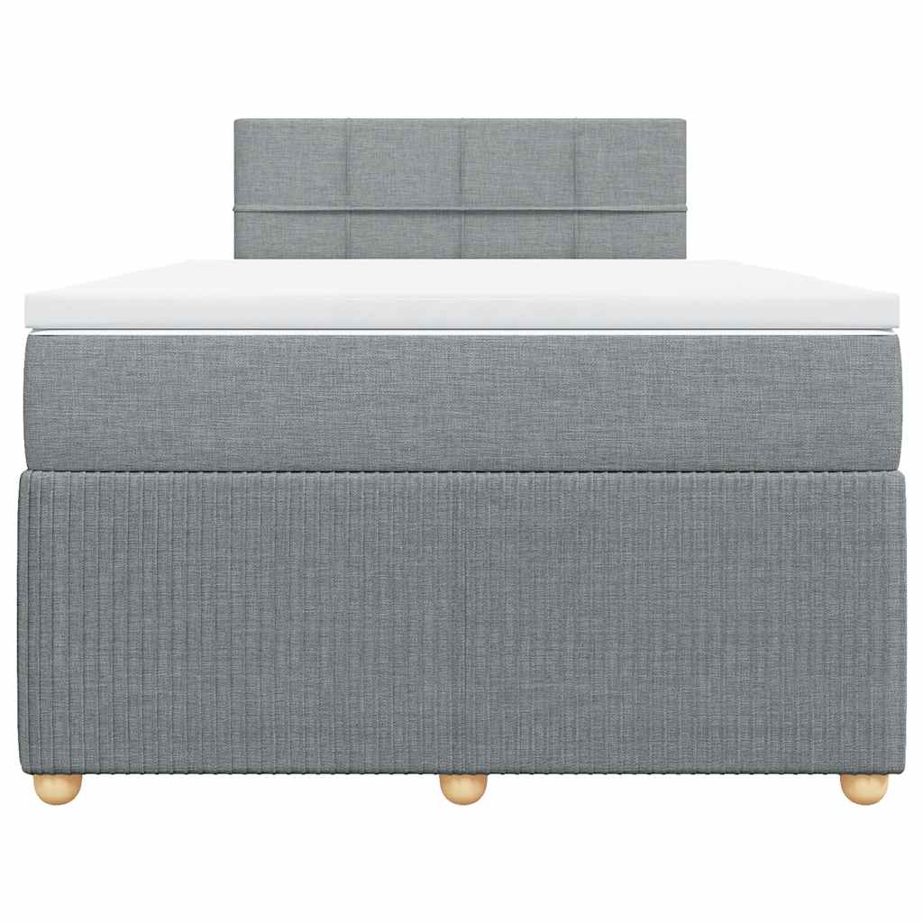 Boxspringbett mit Matratze Hellgrau 120x190 cm Stoff