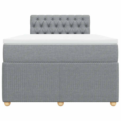 Boxspringbett mit Matratze Hellgrau 120x190 cm Stoff
