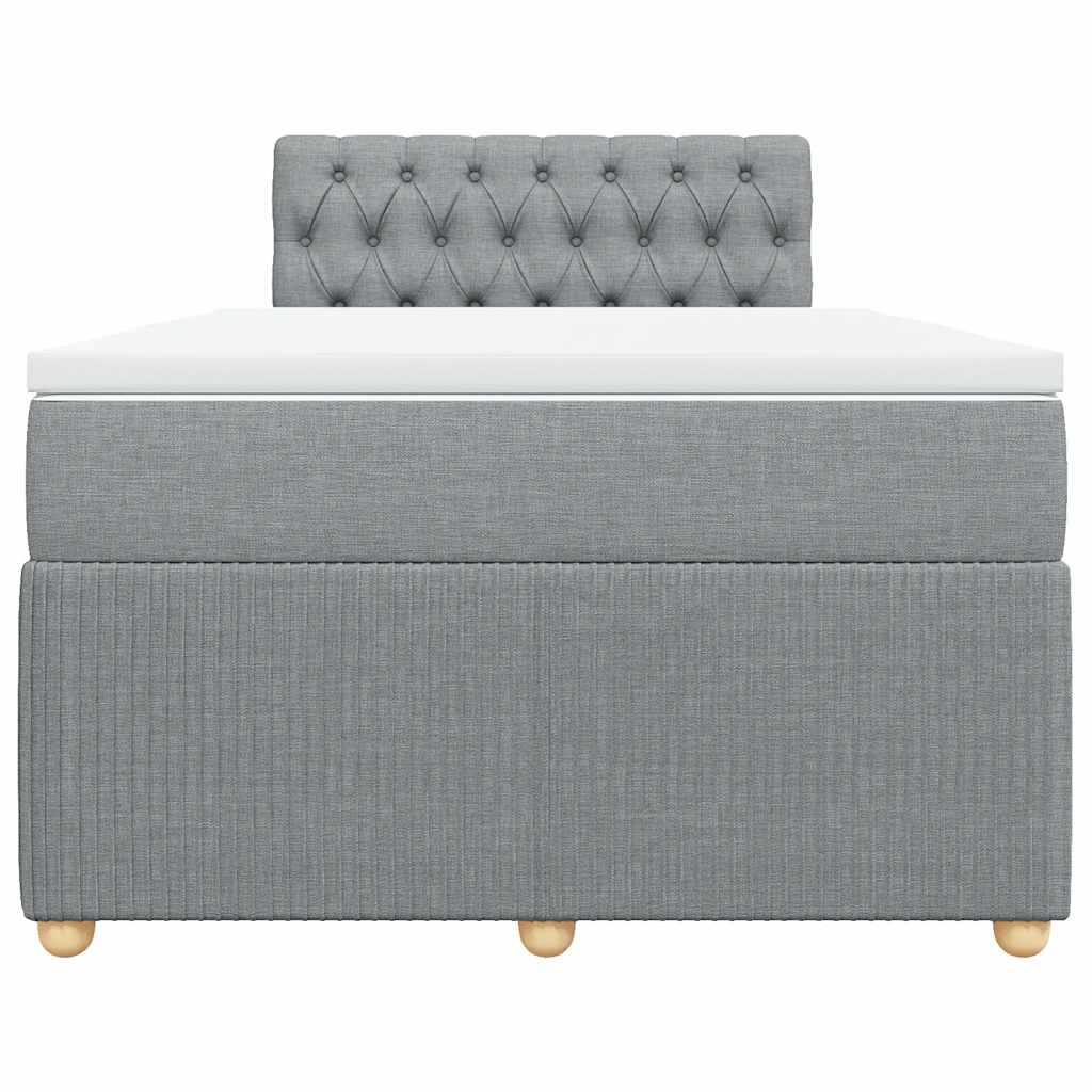 Boxspringbett mit Matratze Hellgrau 120x190 cm Stoff