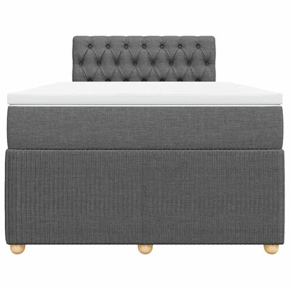 Boxspringbett mit Matratze Dunkelgrau 120x190 cm Stoff