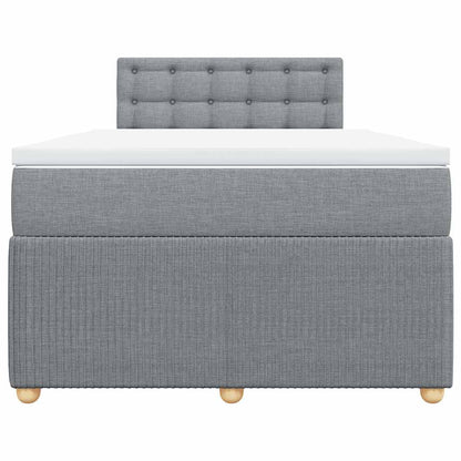 Boxspringbett mit Matratze Hellgrau 120x190 cm Stoff