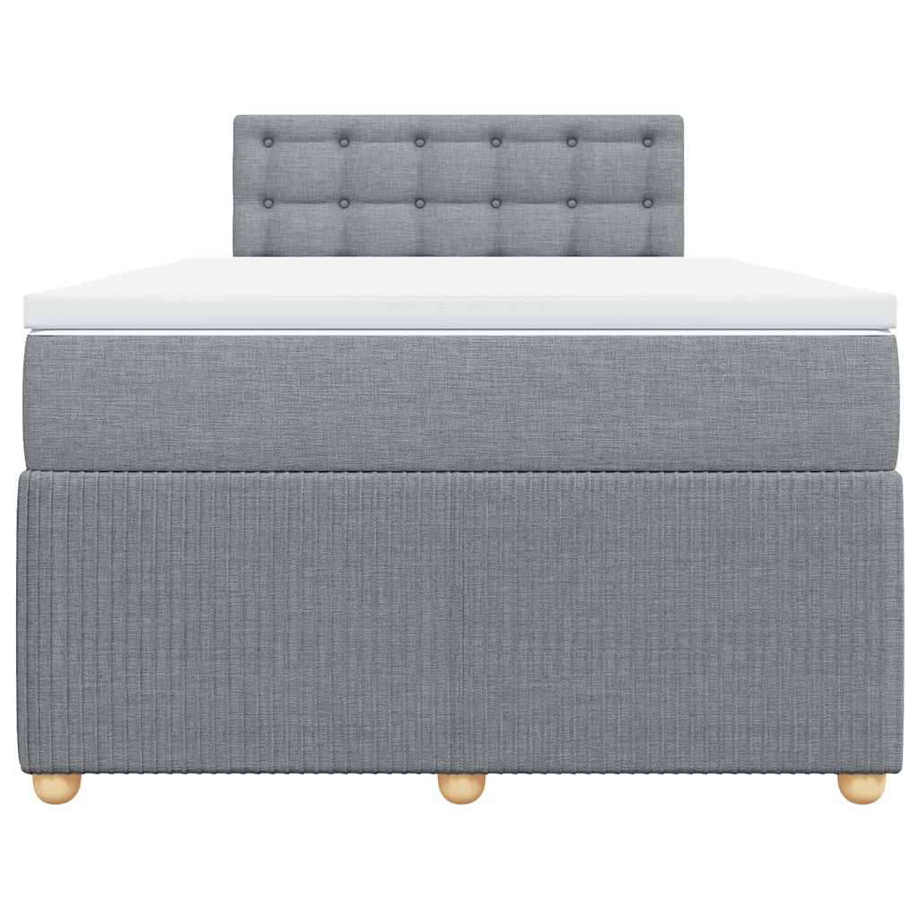 Boxspringbett mit Matratze Hellgrau 120x190 cm Stoff