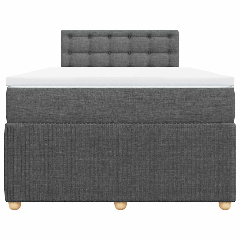 Lit à sommier tapissier avec matelas en tissu gris foncé 120x190 cm