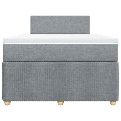 Boxspringbett mit Matratze Hellgrau 120x200 cm Stoff