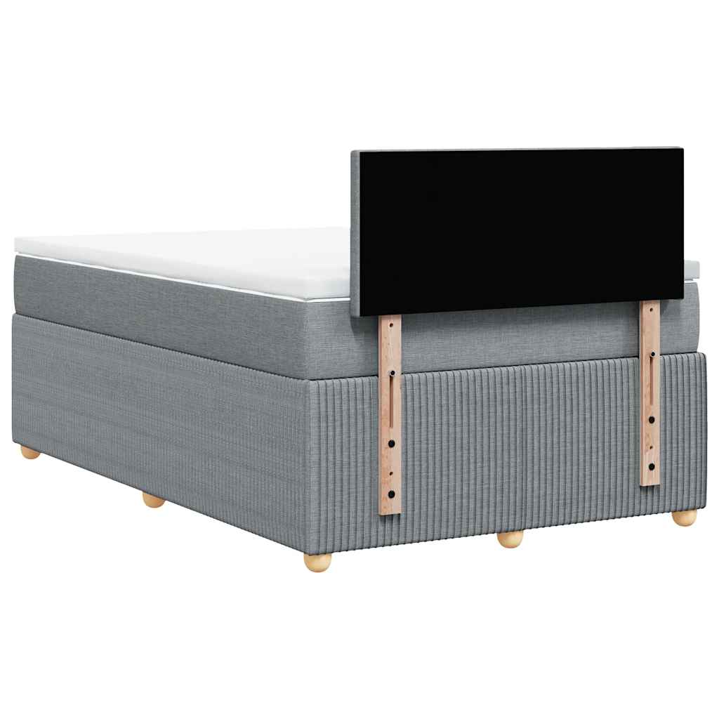 Boxspringbett mit Matratze Hellgrau 120x200 cm Stoff