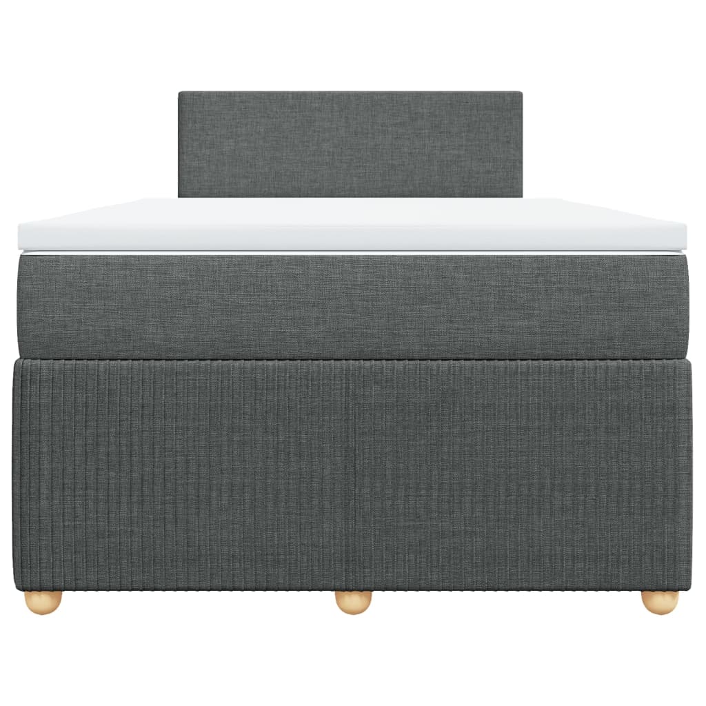 Box spring bed with mattress dark grey 120x200 cm fabric