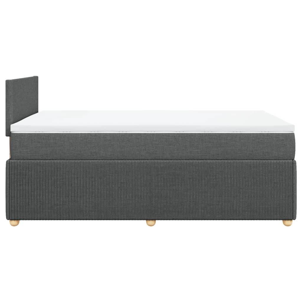 Box spring bed with mattress dark grey 120x200 cm fabric