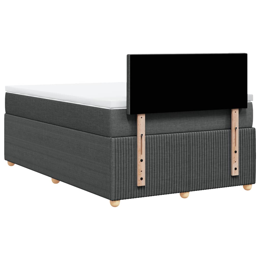 Box spring bed with mattress dark grey 120x200 cm fabric