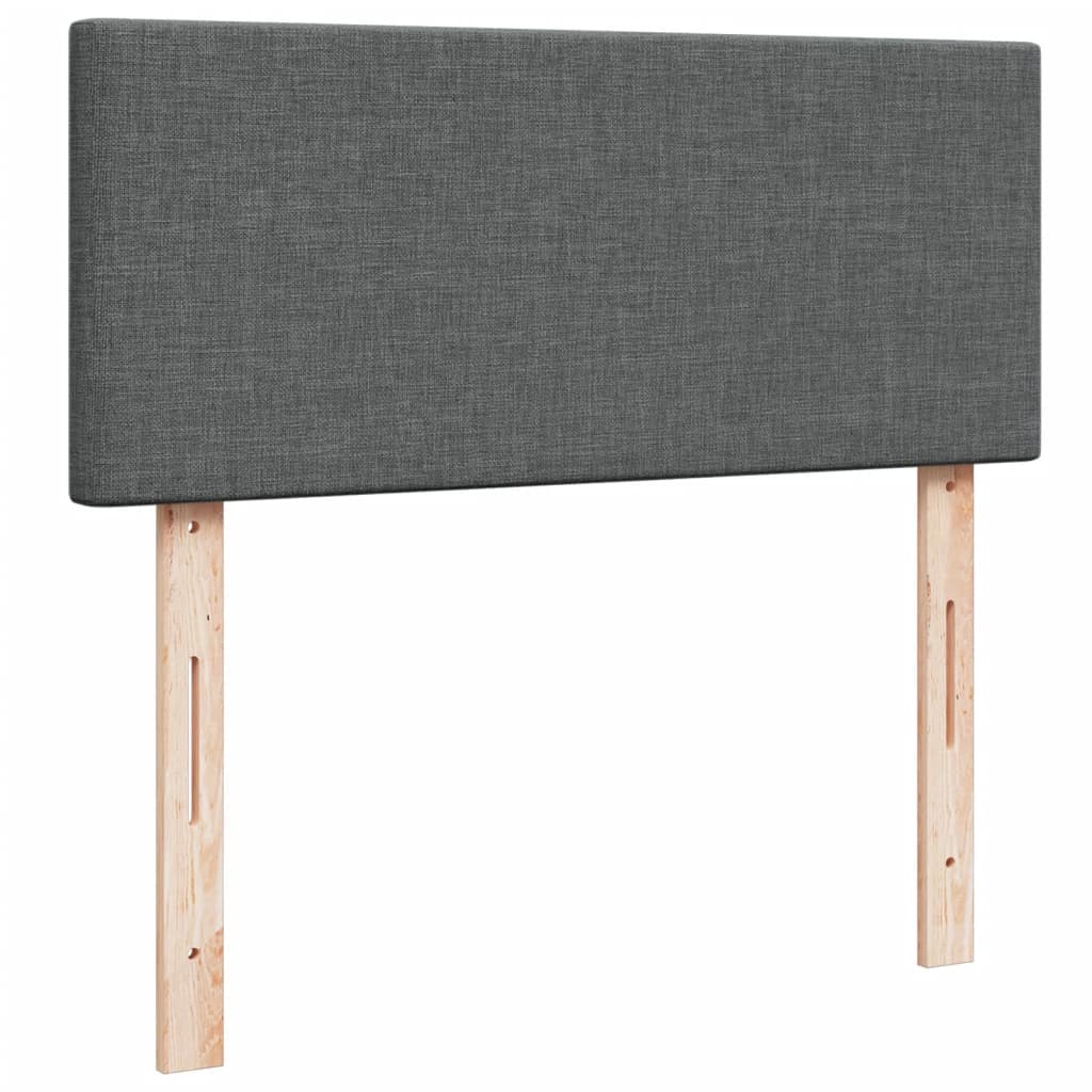 Box spring bed with mattress dark grey 120x200 cm fabric