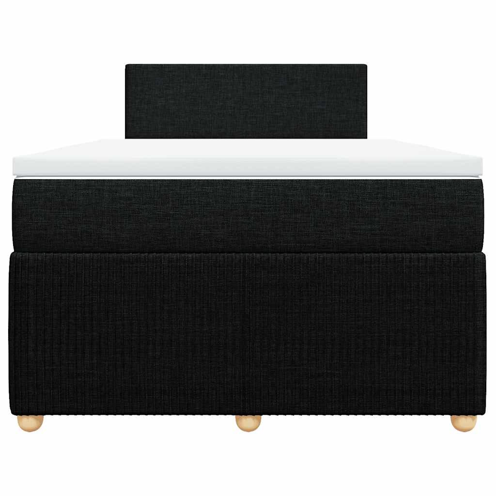 Boxspringbett mit Matratze Schwarz 120x200 cm Stoff