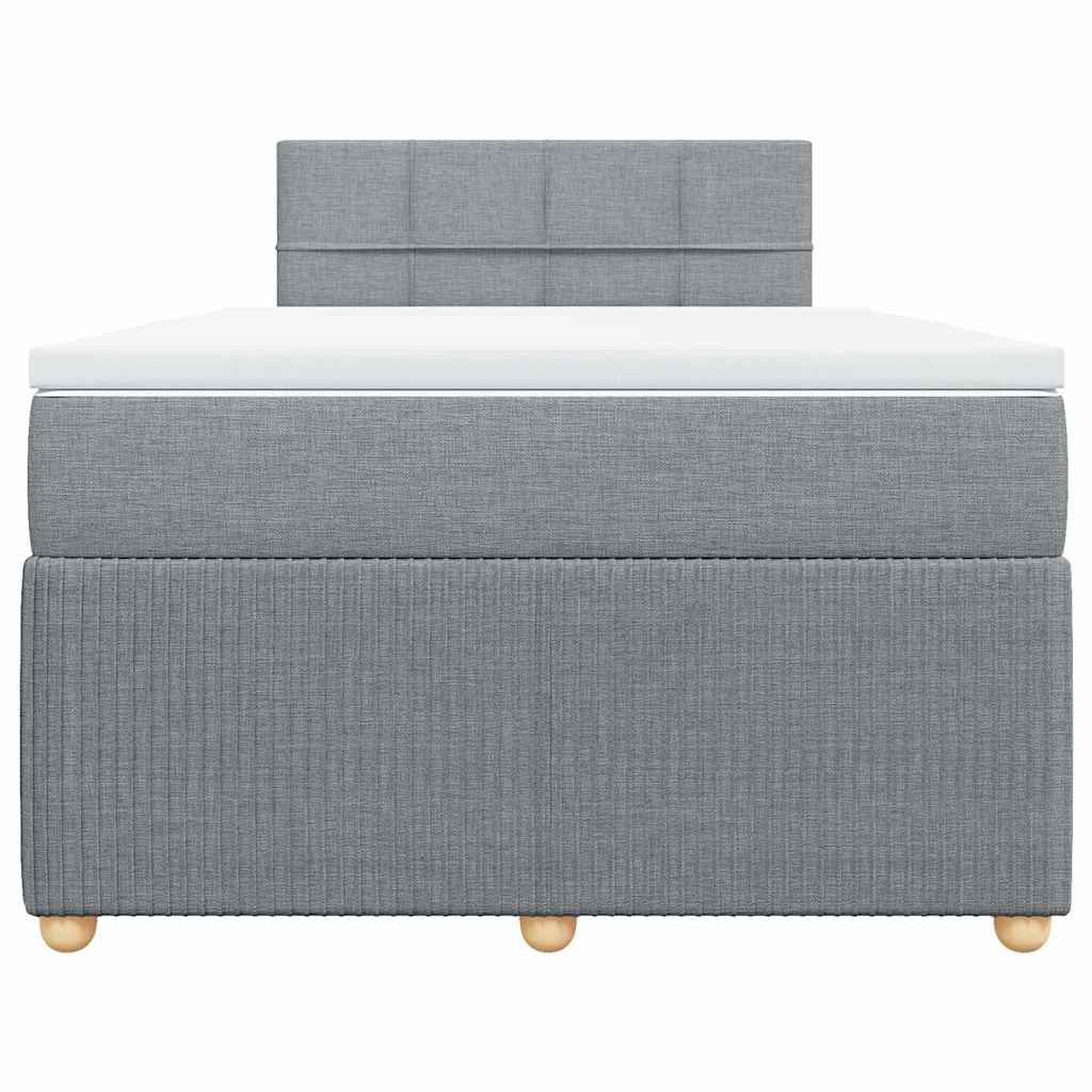 Boxspringbett mit Matratze Hellgrau 120x200 cm Stoff