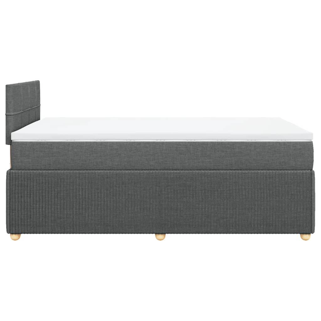 Box spring bed with mattress dark grey 120x200 cm fabric