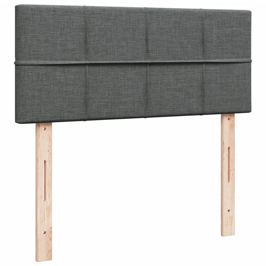 Box spring bed with mattress dark grey 120x200 cm fabric