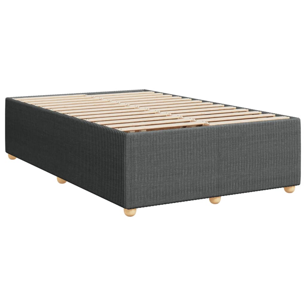 Box spring bed with mattress dark grey 120x200 cm fabric