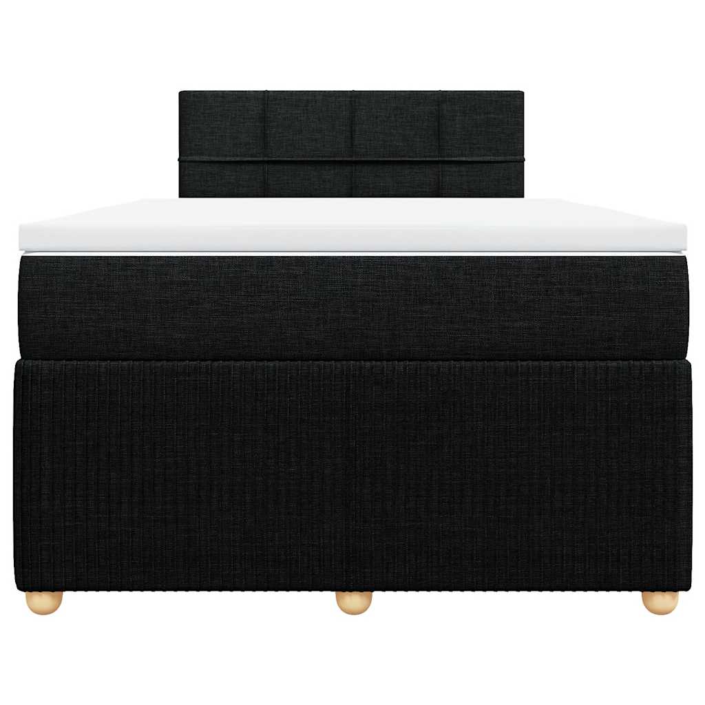 Boxspringbett mit Matratze Schwarz 120x200 cm Stoff