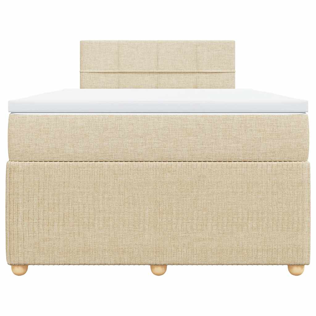 Boxspringbett mit Matratze Creme 120x200 cm Stoff