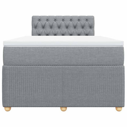 Boxspringbett mit Matratze Hellgrau 120x200 cm Stoff
