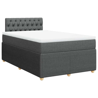 Boxspringbett mit Matratze Dunkelgrau 120x200 cm Stoff