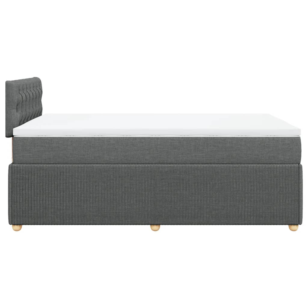 Box spring bed with mattress dark grey 120x200 cm fabric