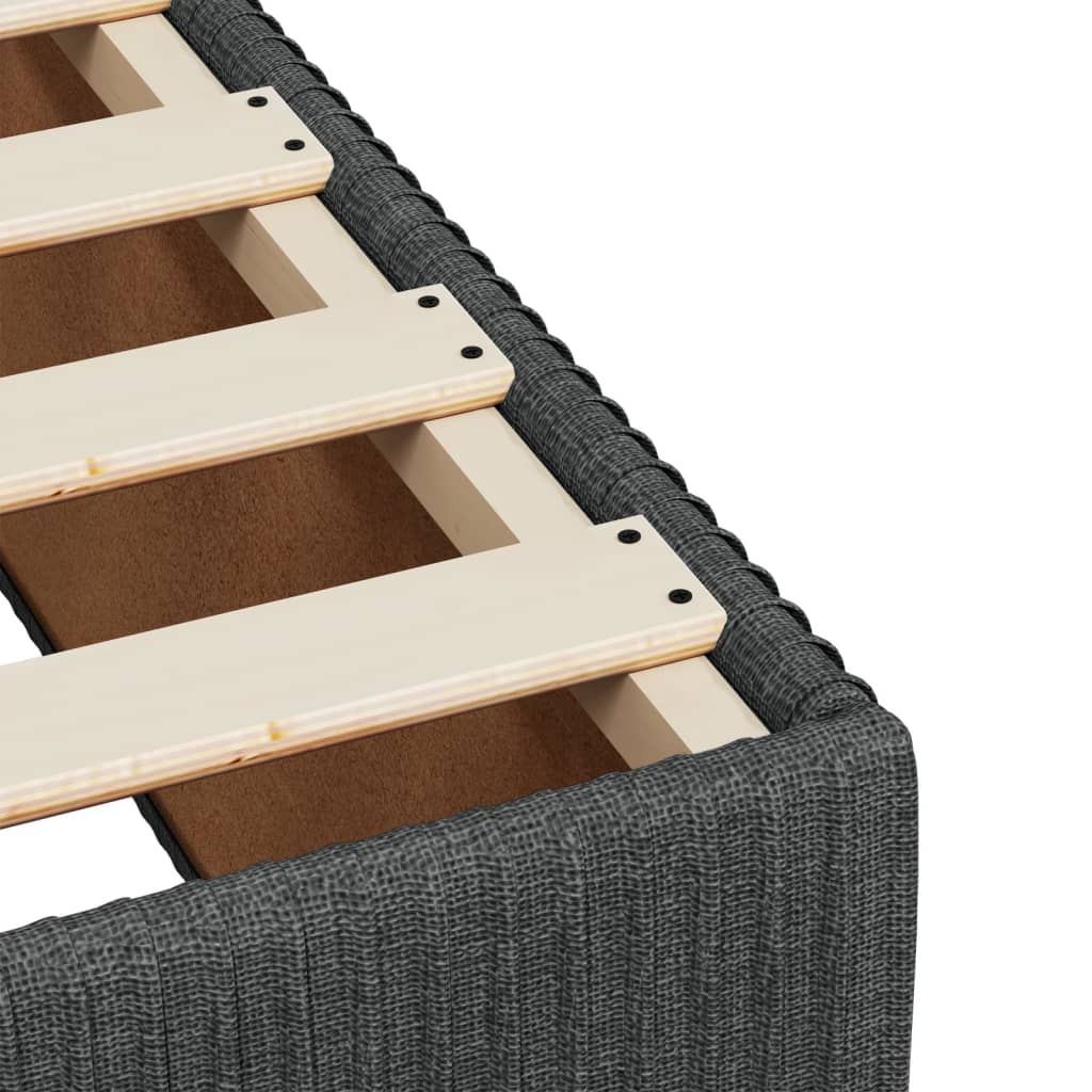 Box spring bed with mattress dark grey 120x200 cm fabric