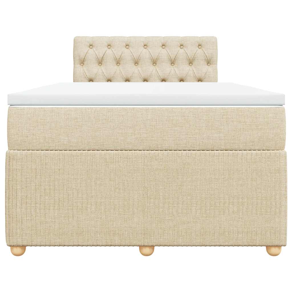 Boxspringbett mit Matratze Creme 120x200 cm Stoff