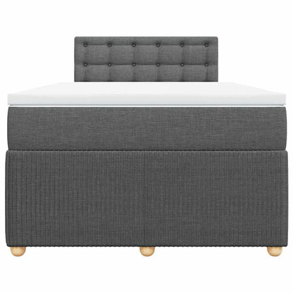 Boxspringbett mit Matratze Dunkelgrau 120x200 cm Stoff