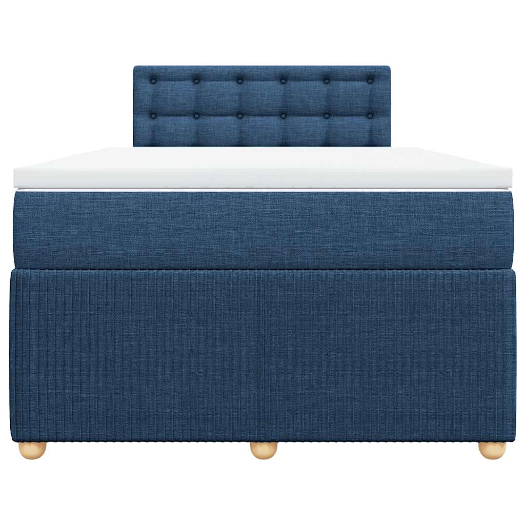 Boxspringbett mit Matratze Blau 120x200 cm Stoff