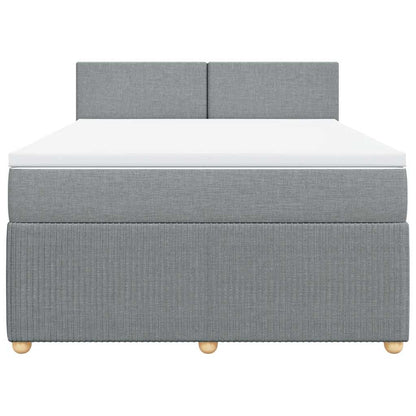 Boxspringbett mit Matratze Hellgrau 140x190 cm Stoff