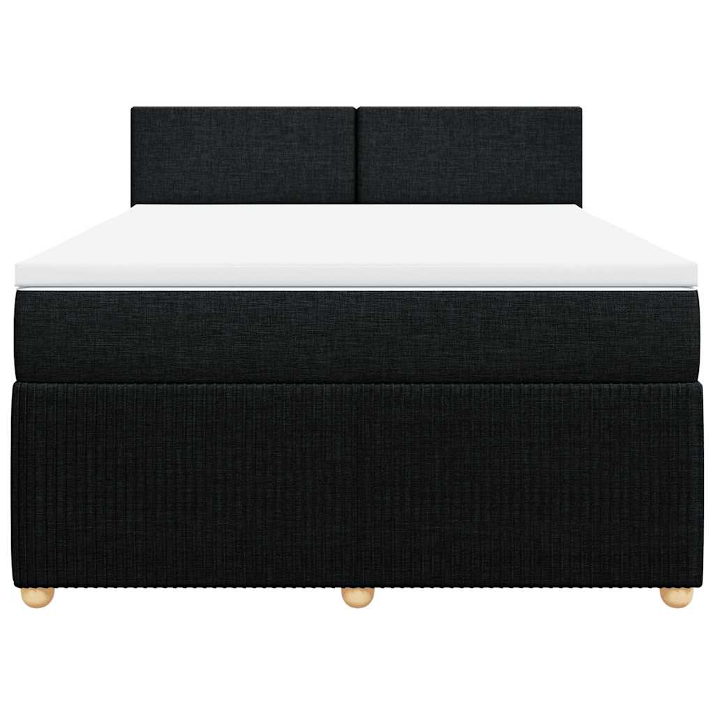 Boxspringbett mit Matratze Schwarz 140x190 cm Stoff