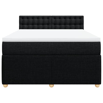 Boxspringbett mit Matratze Schwarz 140x190 cm Stoff