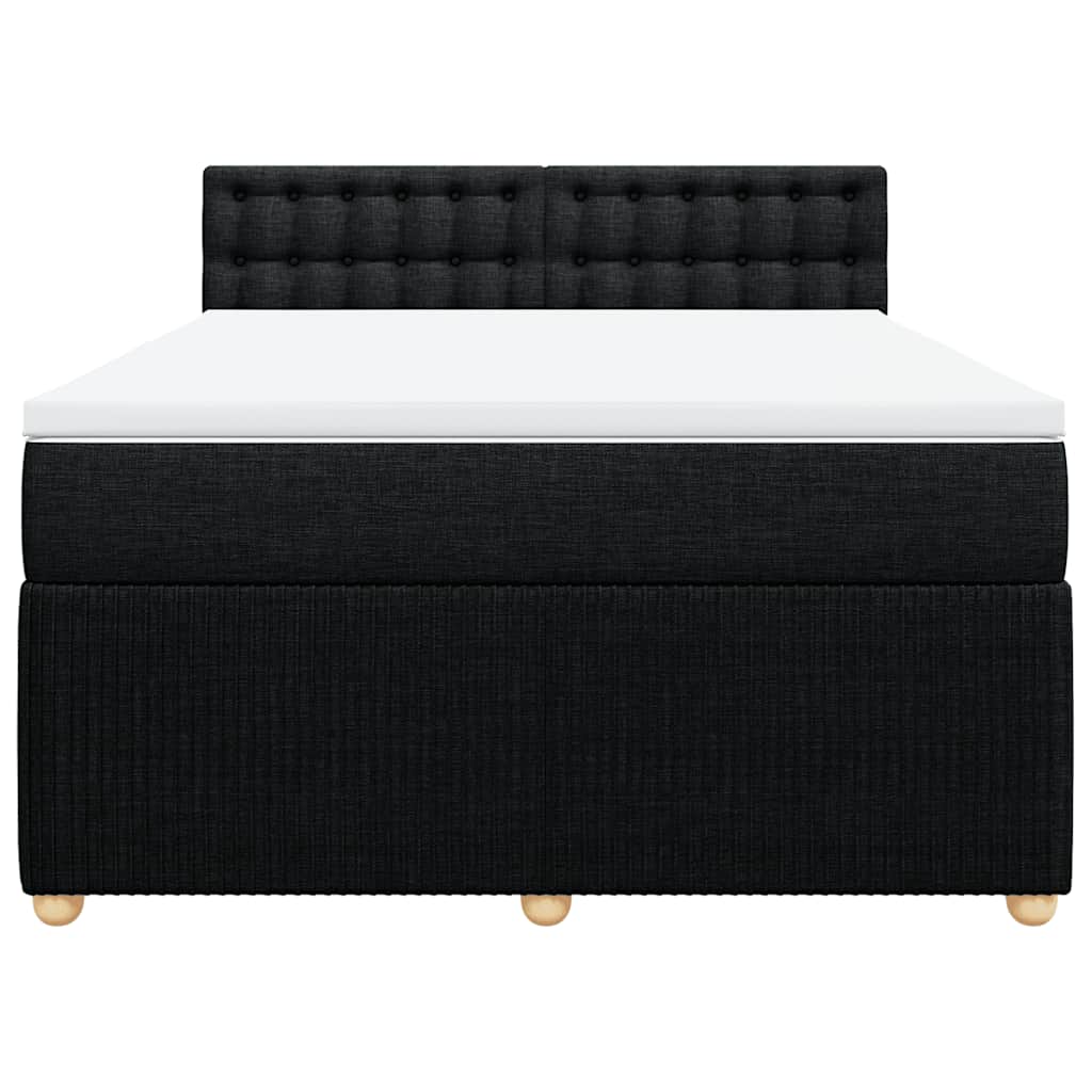 Boxspringbett mit Matratze Schwarz 140x190 cm Stoff