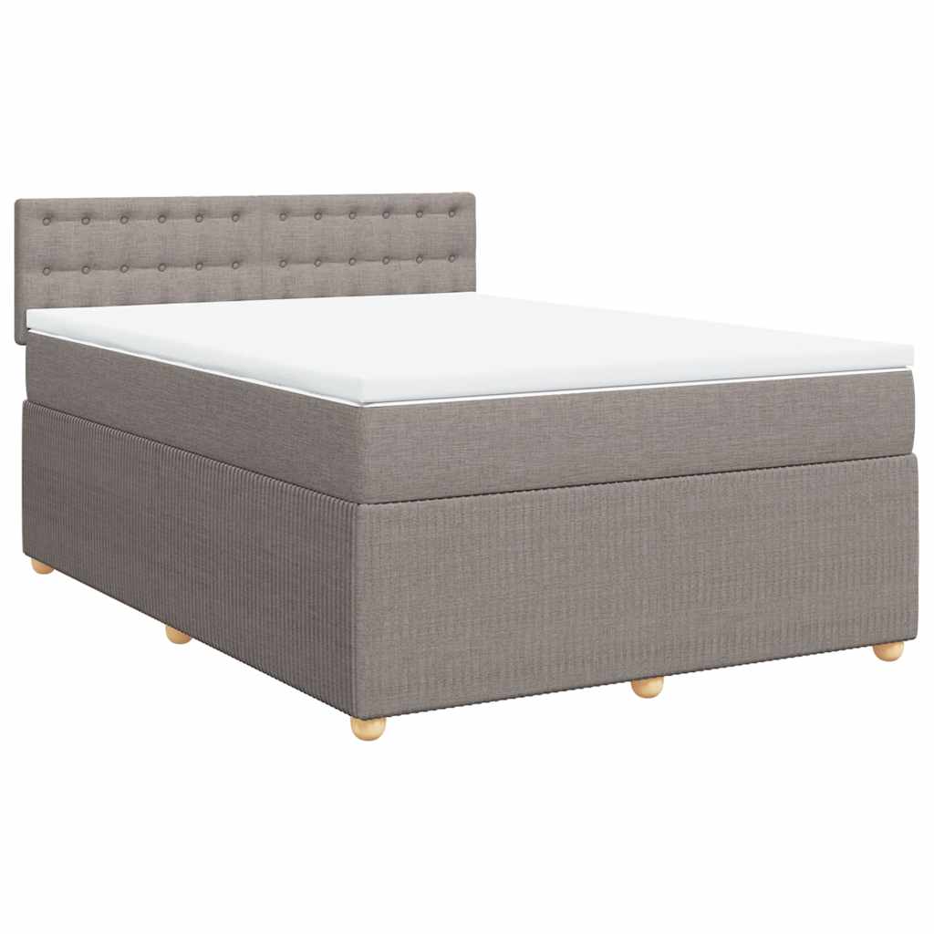 Boxspringbett mit Matratze Taupe 140x190 cm Stoff