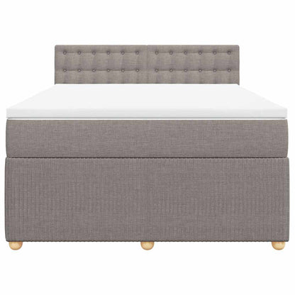 Boxspringbett mit Matratze Taupe 140x190 cm Stoff