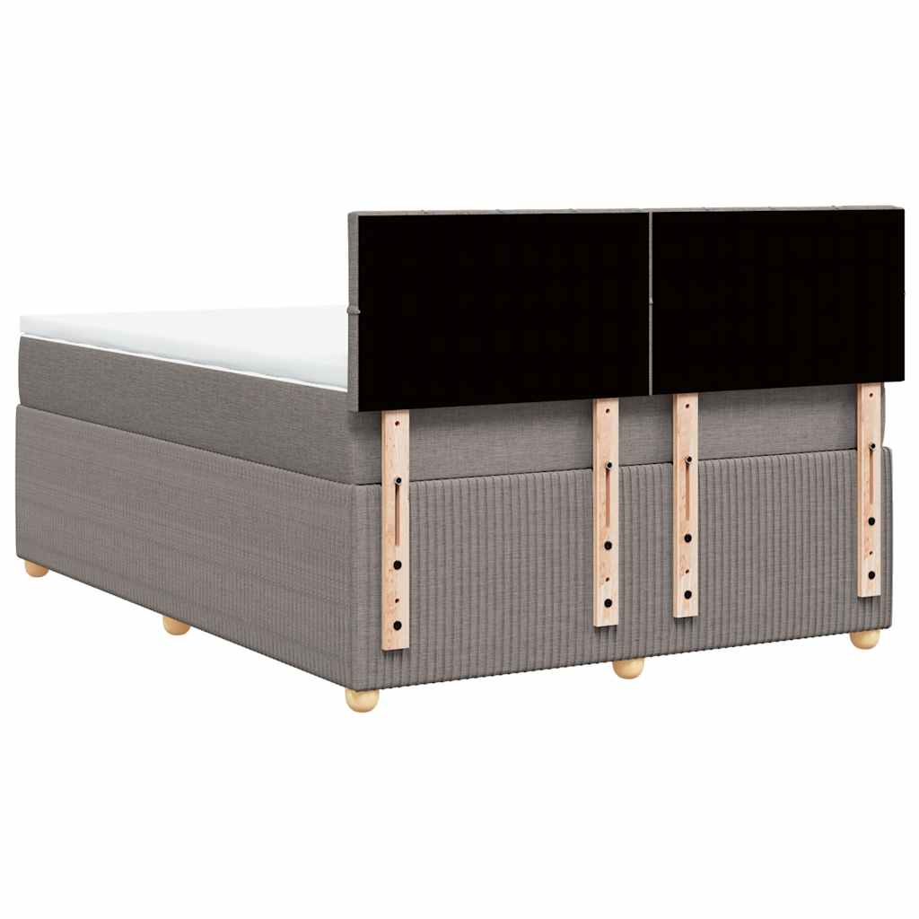 Boxspringbett mit Matratze Taupe 140x200 cm Stoff