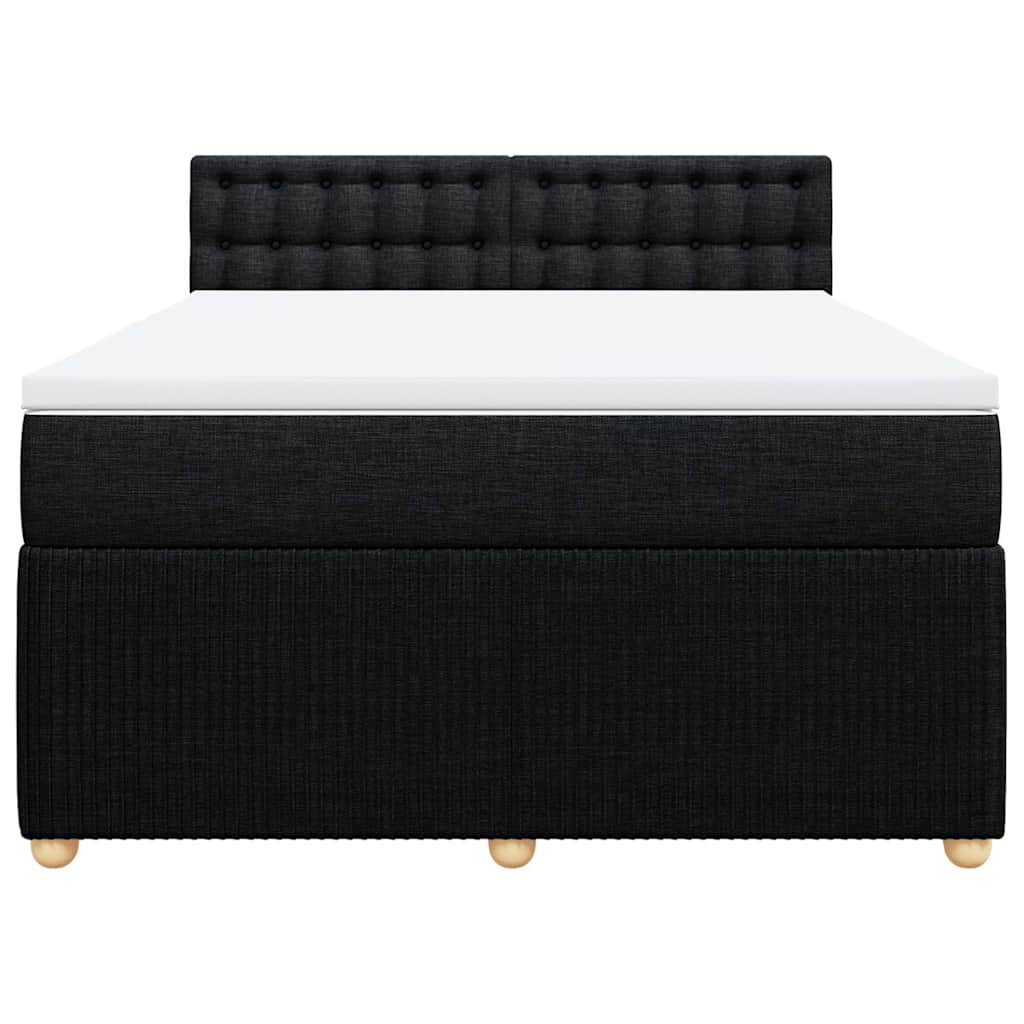 Boxspringbett mit Matratze Schwarz 140x200 cm Stoff