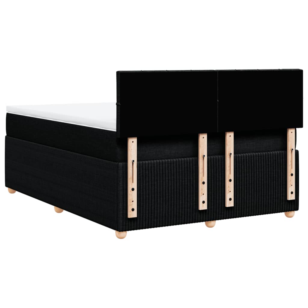 Box spring bed with mattress black 160x200 cm fabric