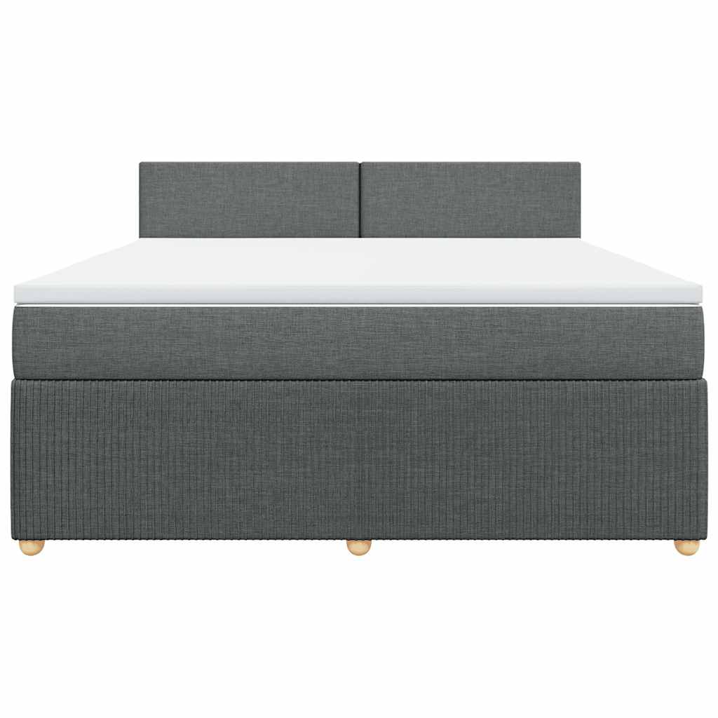 Boxspringbett mit Matratze Dunkelgrau 180x200 cm Stoff