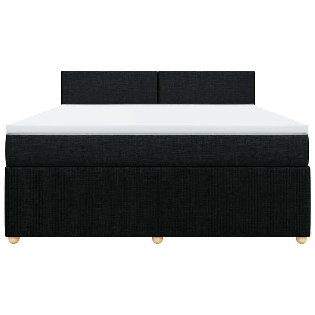 Boxspringbett mit Matratze Schwarz 180x200 cm Stoff