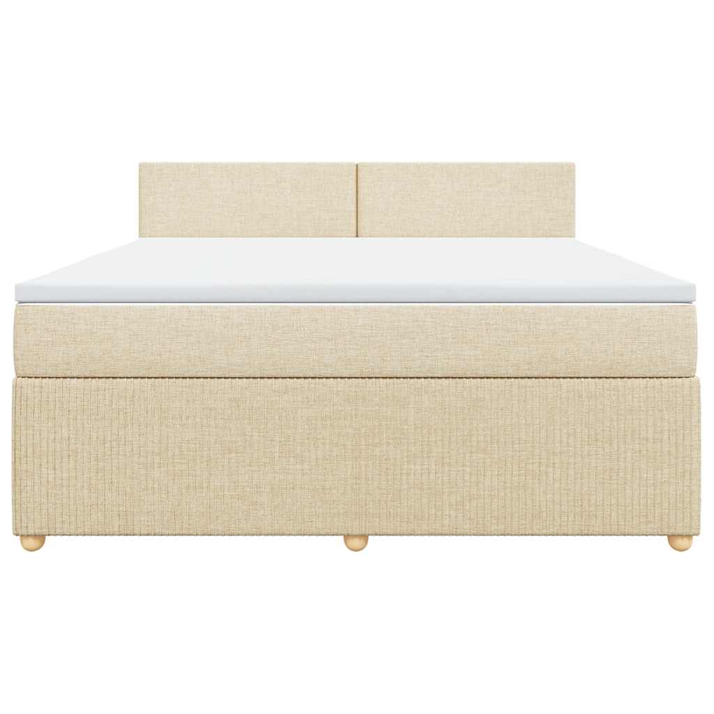 Boxspringbett mit Matratze Creme 180x200 cm Stoff