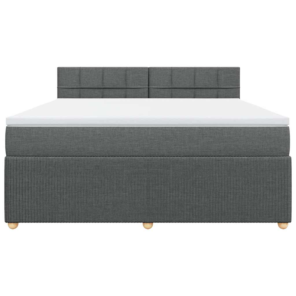 Boxspringbett mit Matratze Dunkelgrau 180x200 cm Stoff