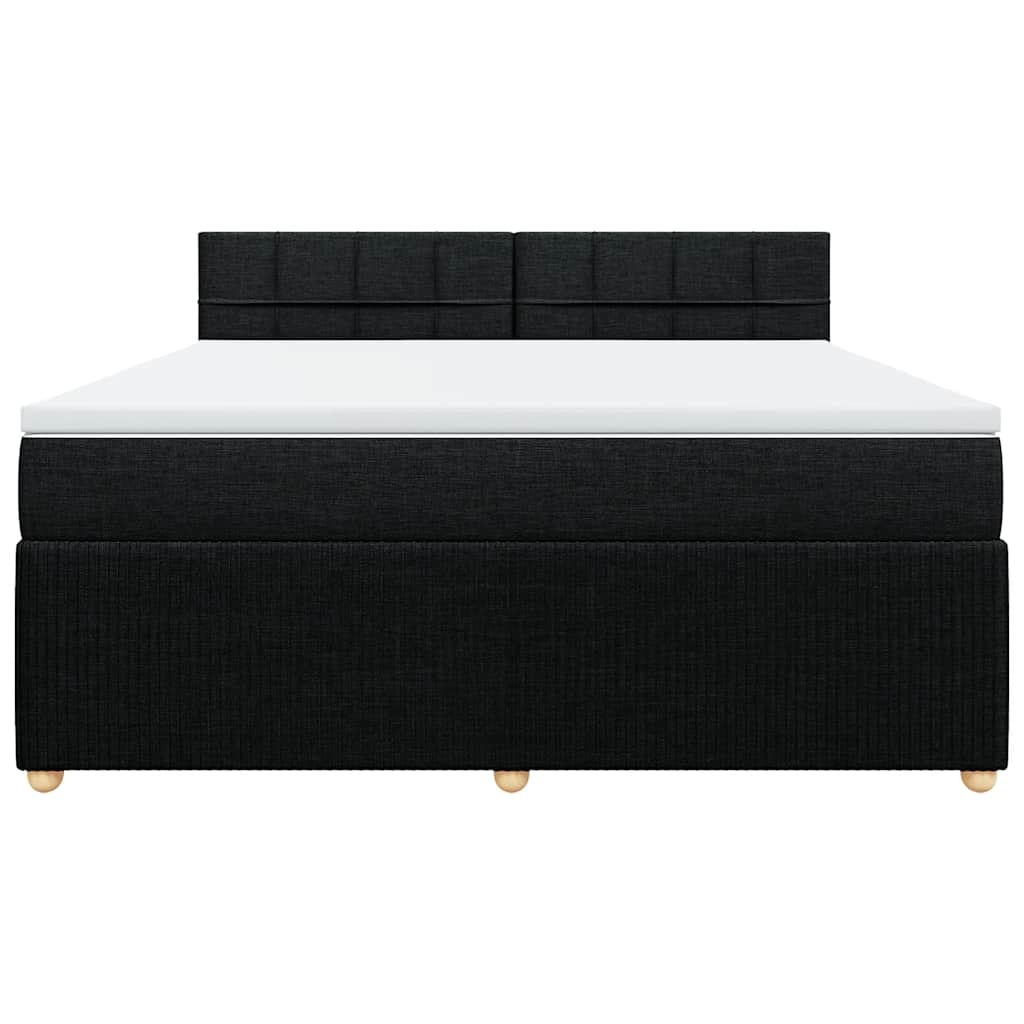 Boxspringbett mit Matratze Schwarz 180x200 cm Stoff