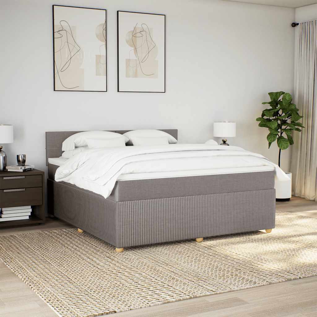 Boxspringbett mit Matratze Taupe 180x200 cm Stoff