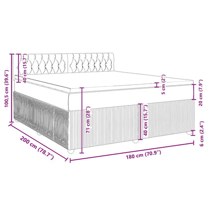 Boxspringbett mit Matratze Schwarz 180x200 cm Stoff