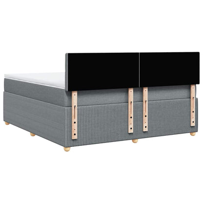 Boxspringbett mit Matratze Hellgrau 180x200 cm Stoff