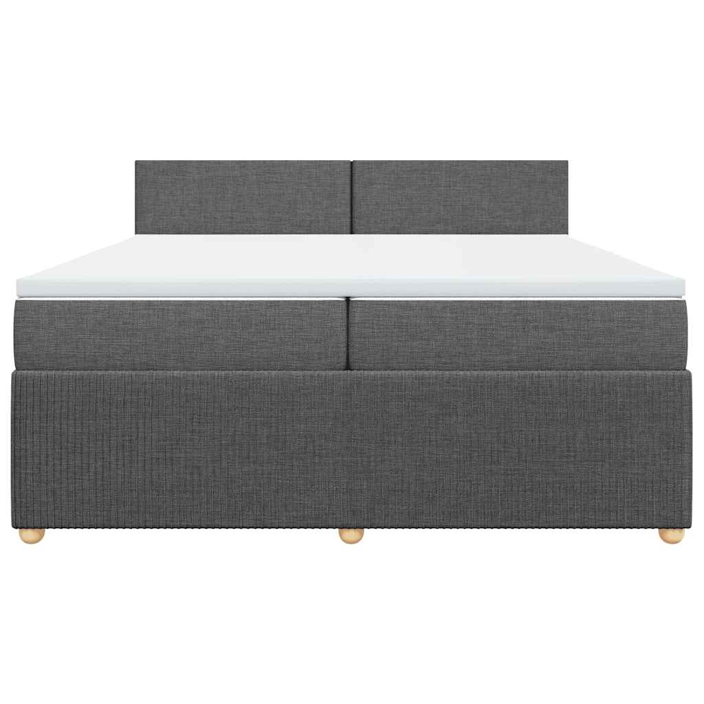 Boxspringbett mit Matratze Dunkelgrau 200x200 cm Stoff