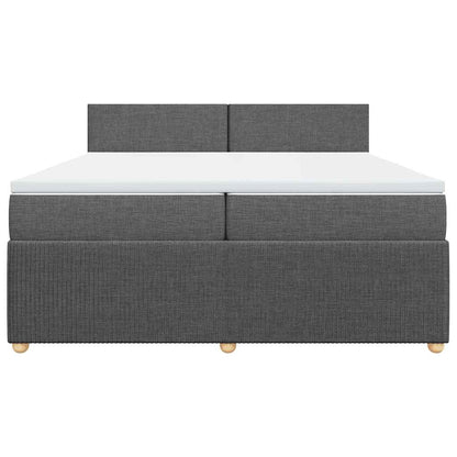 Boxspringbett mit Matratze Dunkelgrau 200x200 cm Stoff