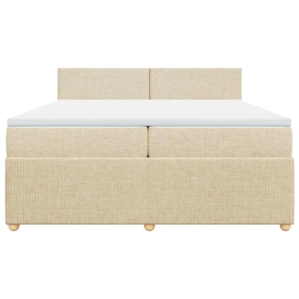 Boxspringbett mit Matratze Creme 200x200 cm Stoff