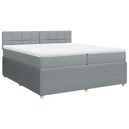 Boxspringbett mit Matratze Hellgrau 200x200 cm Stoff